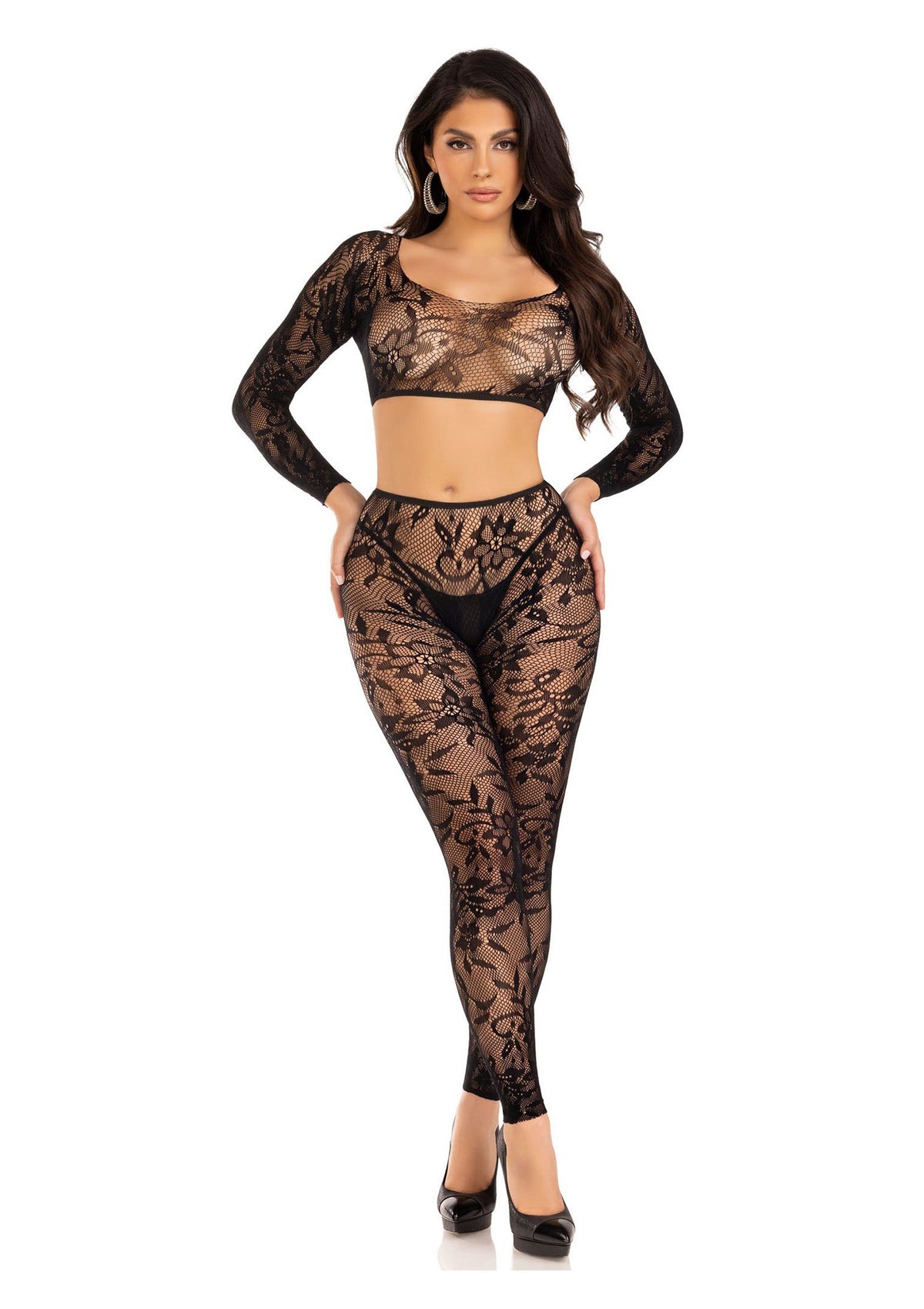 Leg Avenue Crop top & footless tights