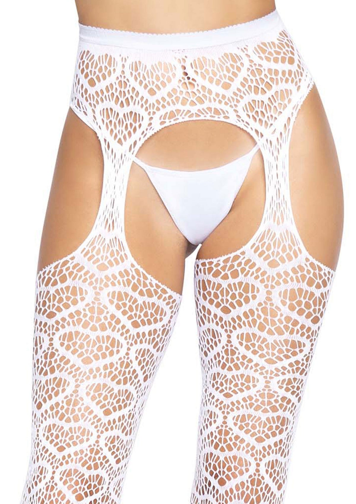 Leg Avenue Heart Net Suspender Hose