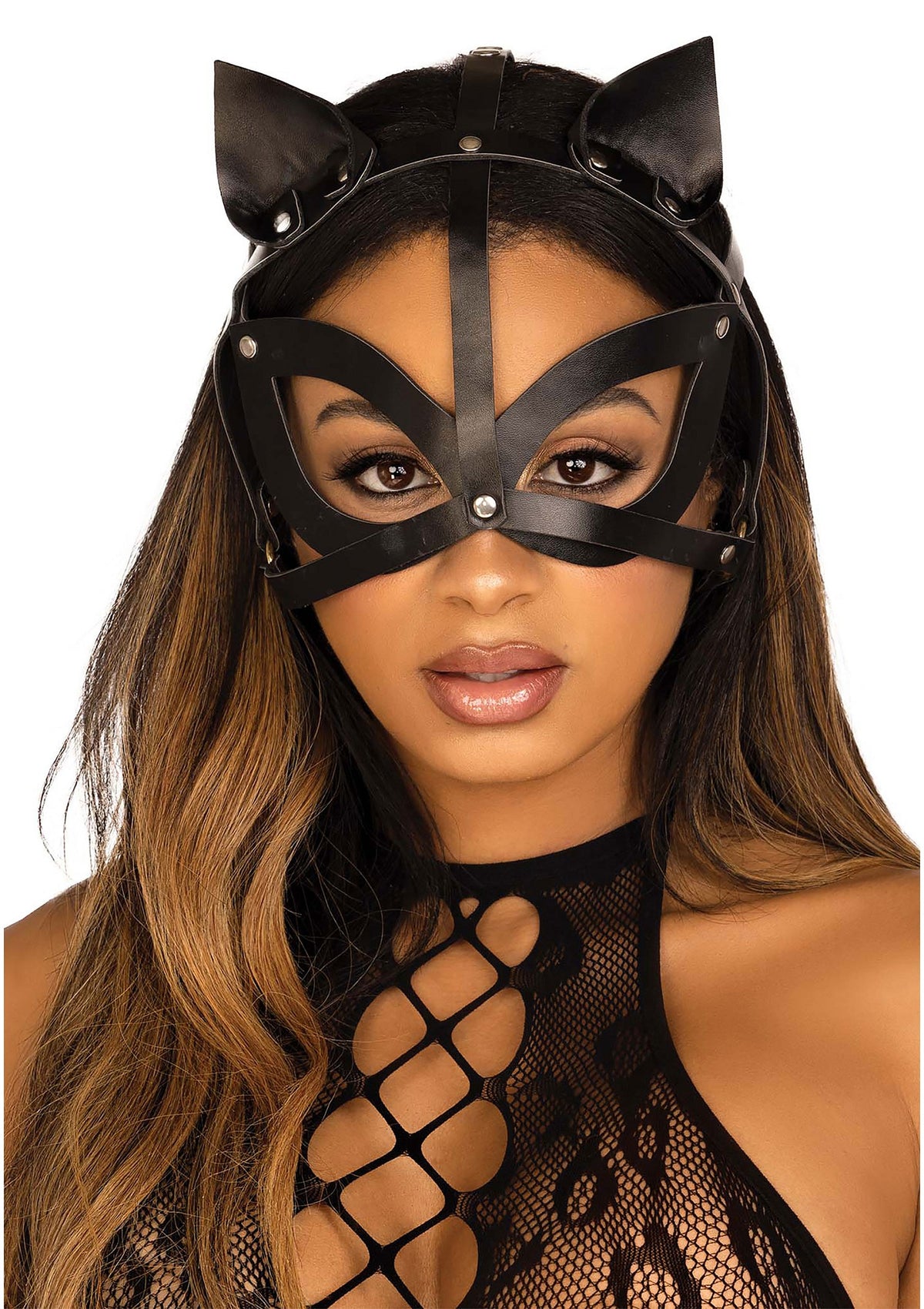 Leg Avenue Vegan leather studded catmask