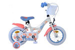 Disney Stitch Kinderfiets - Meisjes - 12 inch - Twee handremmen - Crème Koraal Blauw