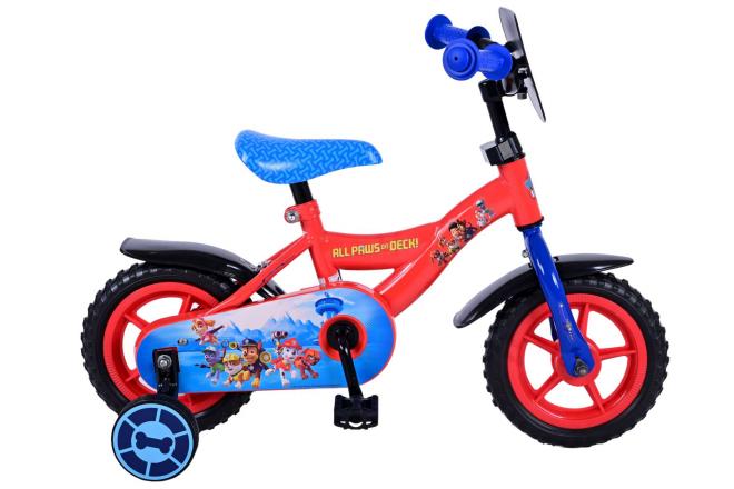 Paw Patrol Kinderfiets - Jongens - 10 inch - Rood/Blauw - Doortrapper