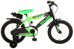 Volare Sportivo Kinderfiets - Jongens - 16 inch - Neon Groen Zwart - Twee Handremmen - 95% afgemonteerd
